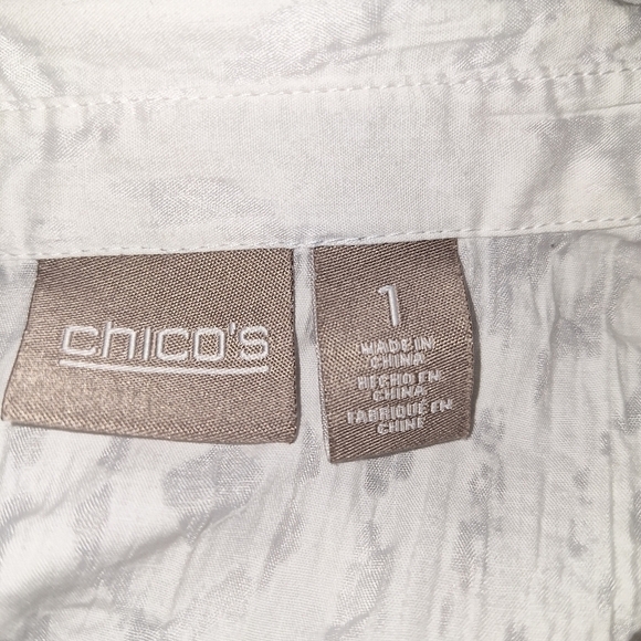 Chicos white button-down blouse 8-10 - Picture 7 of 7